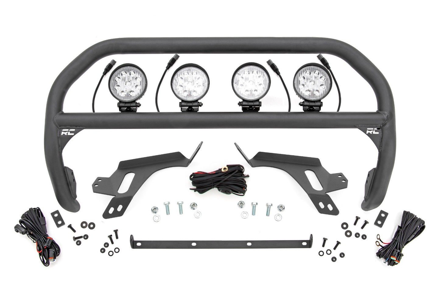 Nudge Bar | w/ Tow Hooks | 4 Inch Round Led (x4) | Ford Bronco Sport 4WD (2021-2024)