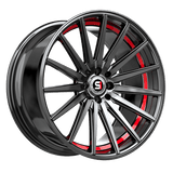 SPEC-1 RACING SP-69GBRU Gloss Black / Red Under Cut 19x8.5 5x112/5x114.3 Wheels | Offset: 38 | Backspace: 6.25 | Bore: 73.1
