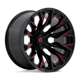 Fuel D823 GLOSS BLACK MILLED WITH CANDY RED 22x12 6x139.7 Wheels | Offset: -44 | Backspace: 4.77 | Bore: 106.1
