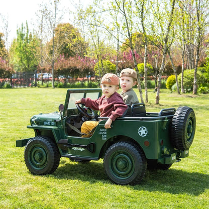 24V Military Willy Truck 3 Seater Electric Ride on