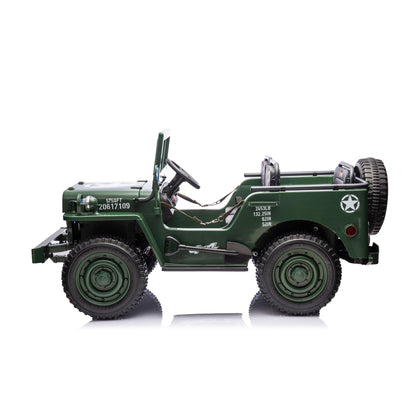 24V Military Willy Jeep 3 Seater Electric Ride on