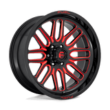 Fuel D663 GLOSS BLACK RED TINTED CLEAR 20x9 6x139.7 Wheels | Offset: 19 | Backspace: 5.75 | Bore: 106.1