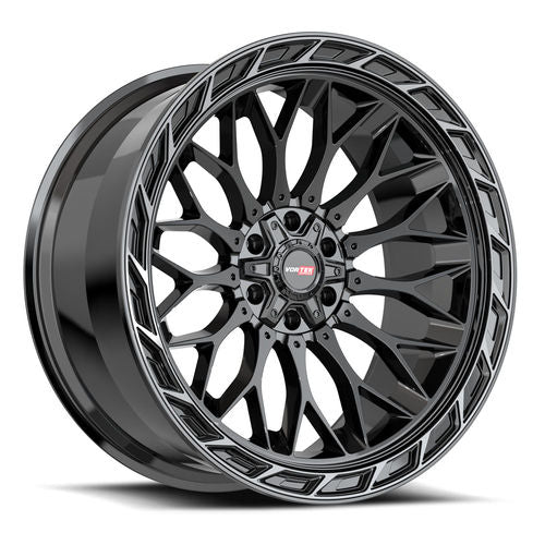 VORTEK VRP-503BDCTR Black Diamond Cut Ring W/ Dark Tint 20x10 6x135/6x139.7 Wheels | Offset: -18 | Backspace: 4.75 | Bore: 106.1