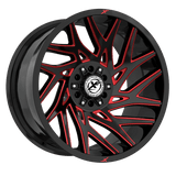 XF OFFROAD XF-229 Gloss Black Milled Red 20x9 6x135/6x139.7 Wheels | Offset: 12 | Backspace: nan | Bore: 106.4