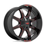 Moto Metal MO970 GLOSS BLACK MILLED WITH RED TINT & MOTO METAL ON LIP 20x9 8x170 Wheels | Offset: 0 | Backspace: 5 | Bore: 125.1