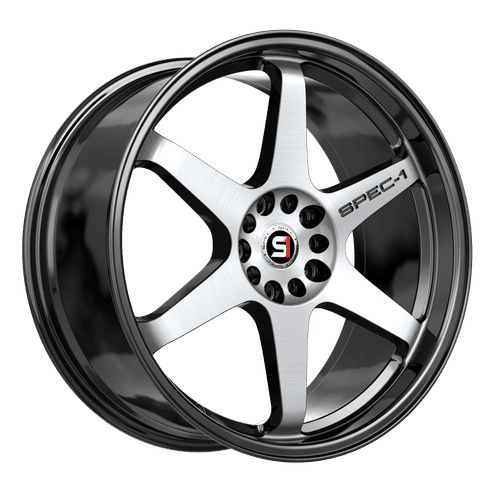 SPEC-1 RACING SPT-33BM Gloss Black Machined 17x8 5x112/5x114.3 Wheels | Offset: 38 | Backspace: 6 | Bore: 73.1