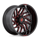 Fuel D808 GLOSS BLACK MILLED RED TINT 22x12 6x139.7 Wheels | Offset: -44 | Backspace: 4.77 | Bore: 106.1