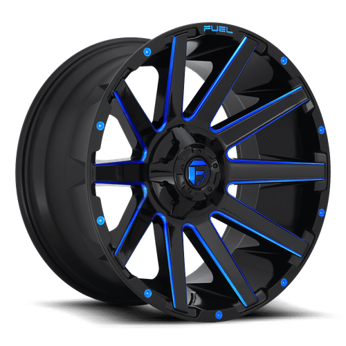 Fuel D644 CONTRA GLOSS BLACK BLUE TINTED CLEAR 20x9 8x170 Wheels | Offset: 20 | Backspace: 5.79 | Bore: 125.1