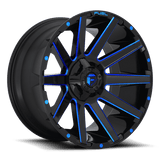 Fuel D644 CONTRA GLOSS BLACK BLUE TINTED CLEAR 20x9 8x170 Wheels | Offset: 20 | Backspace: 5.79 | Bore: 125.1