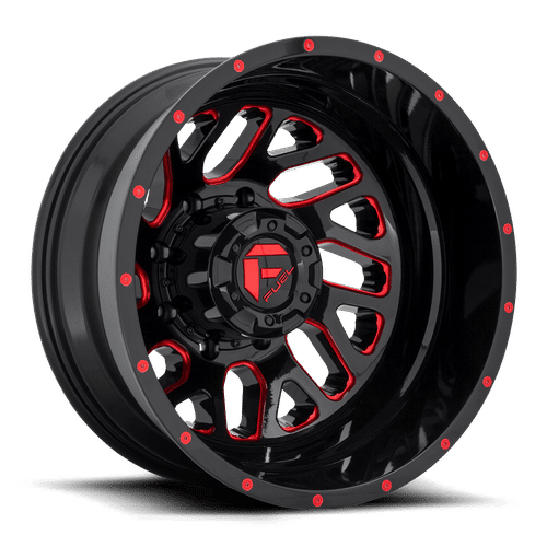 Fuel D656 GLOSS BLACK RED TINTED CLEAR 20x8.25 8x165.1 Wheels | Offset: -240 | Backspace: -4.82 | Bore: 121.5