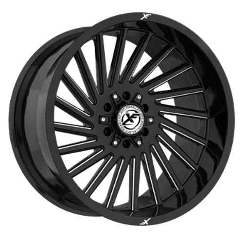 XF OFFROAD XF-239 Gloss Black Milled 22x12 8x165.1/8x180 Wheels | Offset: -44 | Backspace: 4.75 | Bore: 125.2