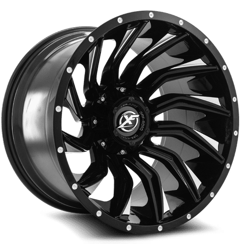 XF OFFROAD XF-224 Gloss Black Milled 20x12 8x165.1/8x180 Wheels | Offset: -44 | Backspace: nan | Bore: 125.2