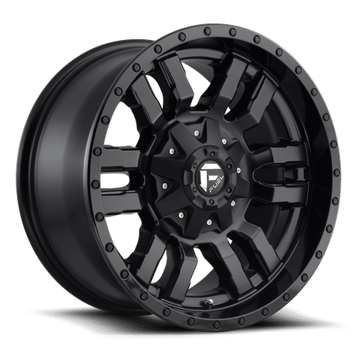 Fuel D596 MATTE BLACK GLOSS BLACK LIP 22x12 8x170 Wheels | Offset: -44 | Backspace: 4.77 | Bore: 125.1