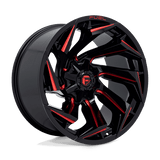 Fuel D755 GLOSS BLACK MILLED WITH RED TINT 22x12 8x165.1 Wheels | Offset: -44 | Backspace: 4.77 | Bore: 125.1