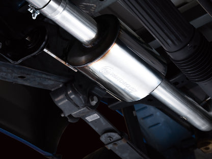 AWE 21+ Ford F150 Dual Side Exit Cat-Back Exhaust - 4.5in Diamond Black Tips *For Stock Y-Pipe Only