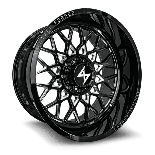 Sentali Forged SF5BM Gloss Black Milled 28x16 8x180 Wheels | Offset: -99 | Backspace: 4.5 | Bore: 124.3