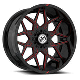 XF OFFROAD XF-238 Gloss Black Milled Red 18x9 6x135/6x139.7 Wheels | Offset: 0 | Backspace: 5 | Bore: 106.4