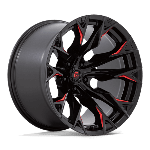 Fuel D823 GLOSS BLACK MILLED WITH CANDY RED 20x12 5x127 Wheels | Offset: -44 | Backspace: 4.77 | Bore: 71.5