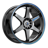 SPEC-1 RACING SPT-33GBBL Gloss Black / Blue Line 18x8.5 5x100/5x114.3 Wheels | Offset: 38 | Backspace: 6.25 | Bore: 73.1