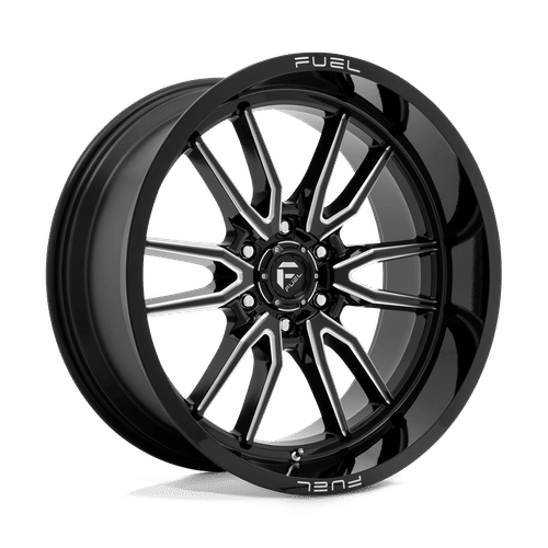 Fuel D761 GLOSS BLACK MILLED 22x10 6x139.7 Wheels | Offset: -18 | Backspace: 4.79 | Bore: 106.1