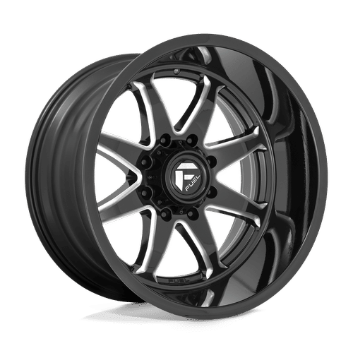 Fuel D749 GLOSS BLACK MILLED 22x12 6x139.7 Wheels | Offset: -44 | Backspace: 4.77 | Bore: 106.1