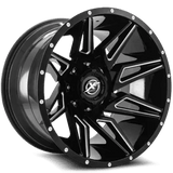 XF OFFROAD XF-218 Gloss Black Milled 20x9 5x127/5x139.7 Wheels | Offset: 0 | Backspace: 126.3 | Bore: 78.1