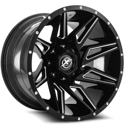 XF OFFROAD XF-218 Gloss Black Milled 20x9 8x165.1/8x180 Wheels | Offset: 0 | Backspace: nan | Bore: 125.2