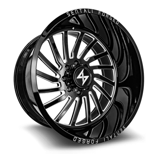 Sentali Forged SF1BM Gloss Black Milled 28x16 5x127 Wheels | Offset: -99 | Backspace: 4.5 | Bore: 71.5