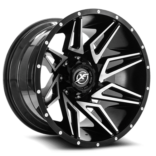 XF OFFROAD XF-218 Gloss Black Machined 22x12 8x170/8x165.1 Wheels | Offset: -44 | Backspace: 4.77 | Bore: 125.2