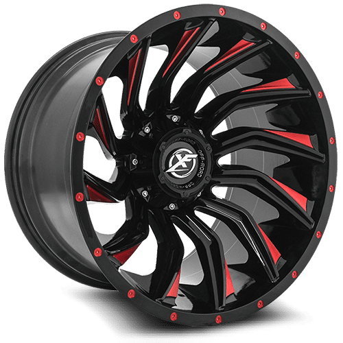 XF OFFROAD XF-224 Gloss Black Red 20x10 8x180/8x165.1 Wheels | Offset: -12 | Backspace: 127.1 | Bore: 125.2