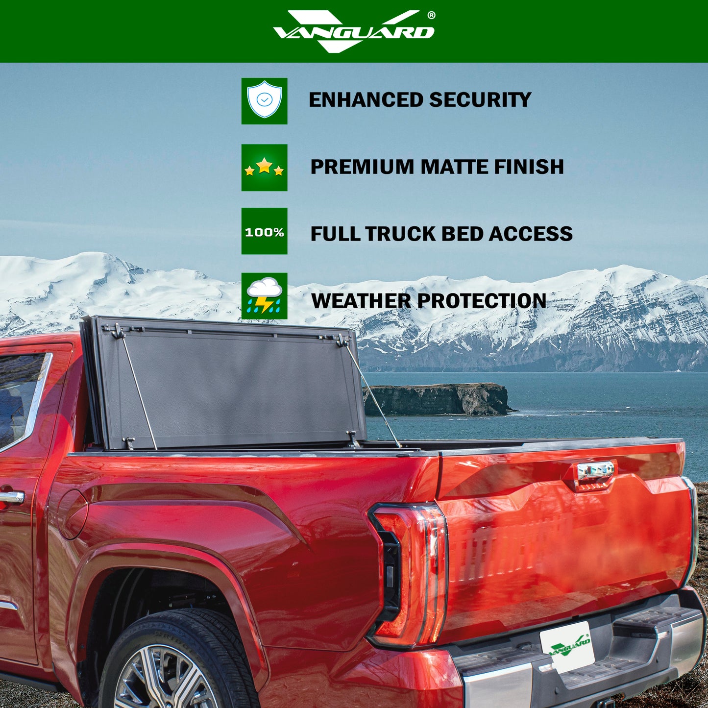 Vanguard Black Roll Bars & Truck Bed Accessories Tonneau Covers Tonneau Cover for 2020-2024 jeep gladiator