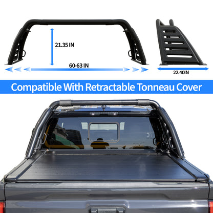 Vanguard Black Powdercoat Roll Bars & Truck Bed Accessories Bed Bars Roll Bar for 2005-2025 toyota tacoma