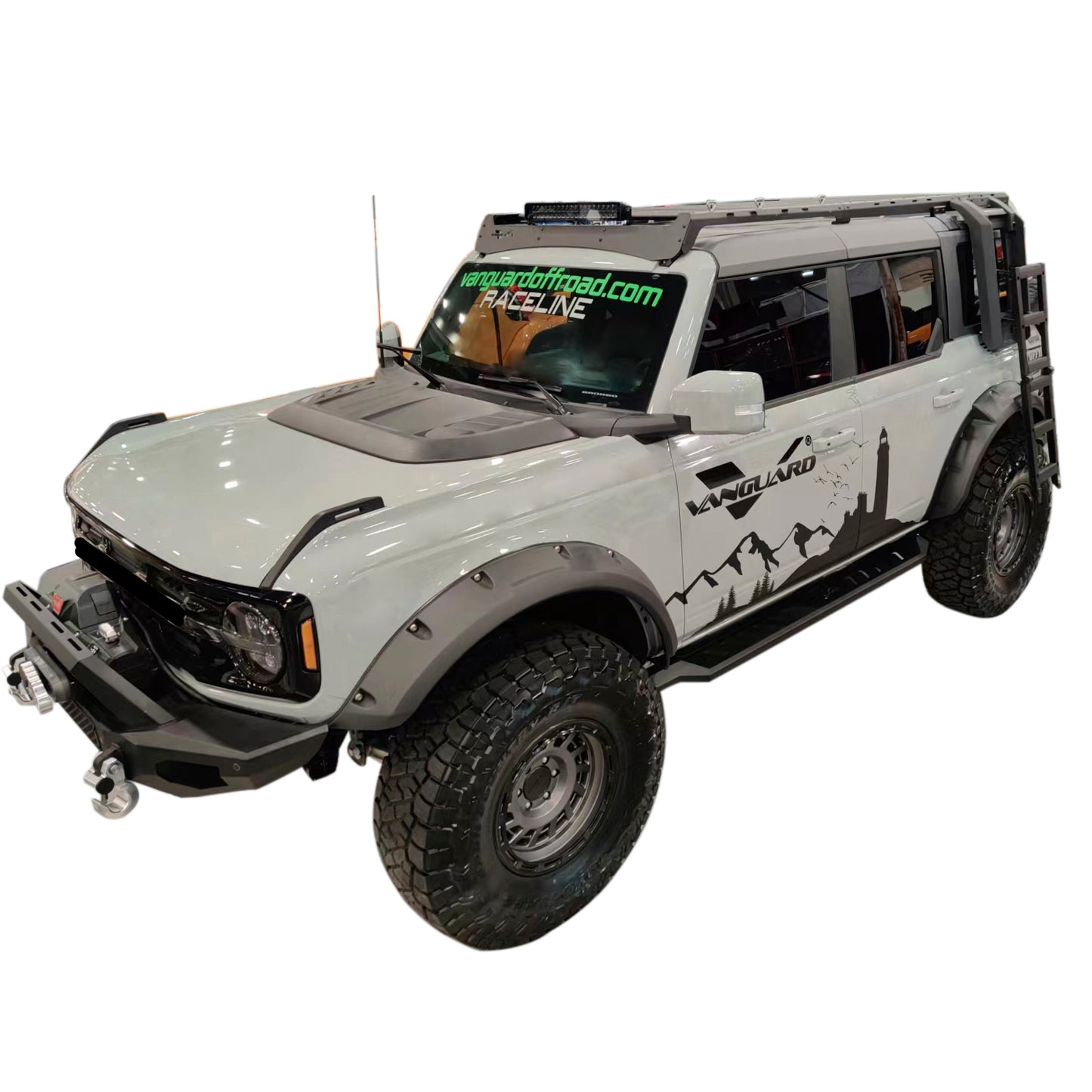 Vanguard Black Powdercoat Roof & Hitch Accessories Roof Racks Roof Rack for 2021-2024 ford bronco