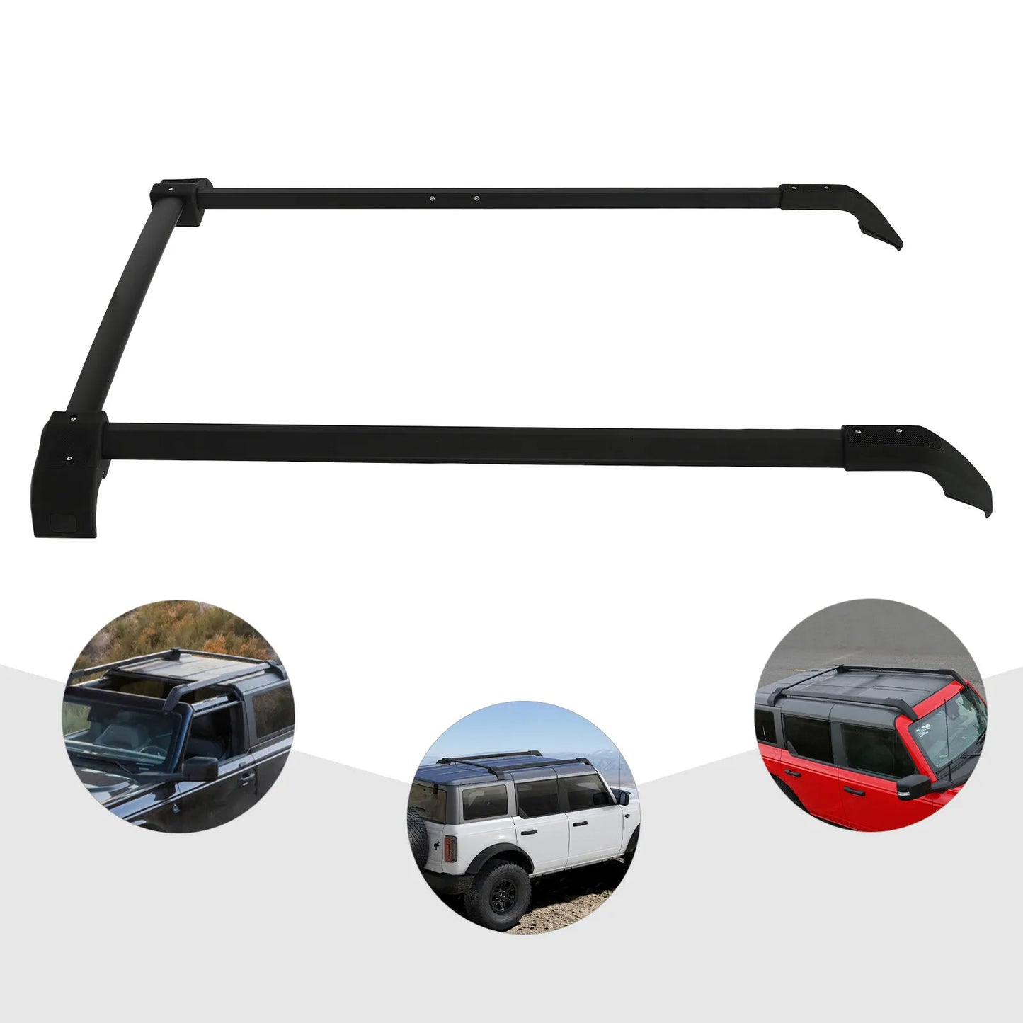 Vanguard Black Powdercoat Roof & Hitch Accessories Roof Racks Roof Rack for 2021-2024 ford bronco