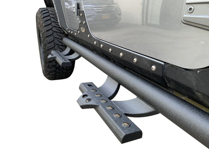 Vanguard Black Powdercoat Side Steps & Running Boards Side Steps Step Nerf Bar for 2007-2018 jeep wrangler
