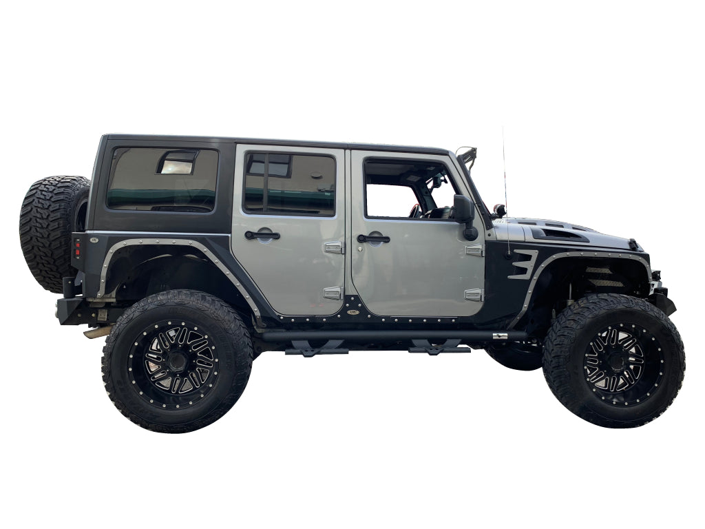 Vanguard Black Powdercoat Side Steps & Running Boards Side Steps Step Nerf Bar for 2007-2018 jeep wrangler