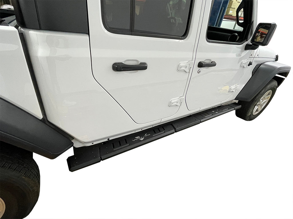 Vanguard Black Powdercoat Side Steps & Running Boards Side Steps Running Board for 2020-2024 jeep gladiator