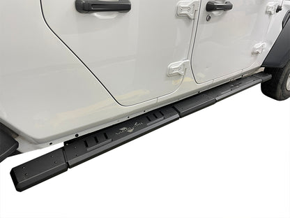 Vanguard Black Powdercoat Side Steps & Running Boards Side Steps Running Board for 2020-2024 jeep gladiator