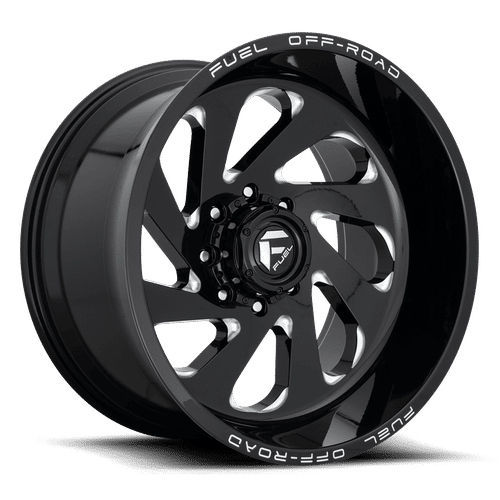 Fuel D637 VORTEX GLOSS BLACK MILLED 22x12 8x170 Wheels | Offset: -44 | Backspace: 8.23 | Bore: 125.1