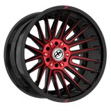XF OFFROAD XF-234 Black Machined Red 22x12 8x170/8x180 Wheels | Offset: -44 | Backspace: nan | Bore: 125.2