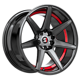 SPEC-1 RACING SP-73 Gloss Black/ Red Under Cut 17x7.5 5x114.3 Wheels | Offset: 42 | Backspace: nan | Bore: nan