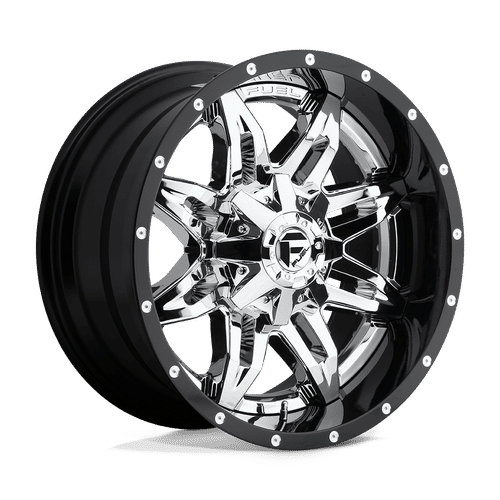 Fuel D266 CHROME PLATED GLOSS BLACK LIP 20x10 8x165.1 Wheels | Offset: -19 | Backspace: 4.75 | Bore: 125.1