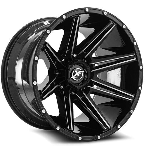 XF OFFROAD XF-220 Gloss Black Milled 18x9 5x127/5x139.7 Wheels | Offset: 12 | Backspace: nan | Bore: 125.2