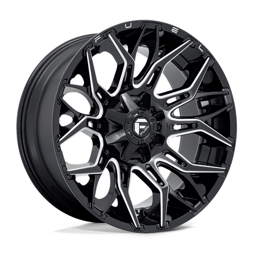 Fuel D769 GLOSSY BLACK MILLED 22x10 8x180 Wheels | Offset: -18 | Backspace: 4.79 | Bore: 124.2