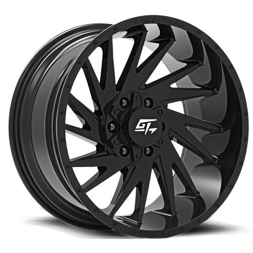 GT OFFROAD Tomahawk Gloss Black Gloss Black 20x10 8x165.1/8x180 Wheels | Offset: -18 | Backspace: 4.75 | Bore: 125.2
