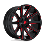 Fuel D643 GLOSS BLACK RED TINTED CLEAR 22x12 5x114.3/5x127 Wheels | Offset: -44 | Backspace: 4.77 | Bore: 78.1