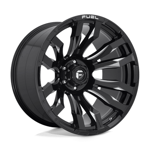 Fuel D673 GLOSS BLACK MILLED 22x12 6x139.7 Wheels | Offset: -44 | Backspace: 4.77 | Bore: 106.1