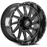 XF OFFROAD XF-216 Gloss Black Milled 22x12 5x127/5x139.7 Wheels | Offset: -44 | Backspace: 4.77 | Bore: 78.1