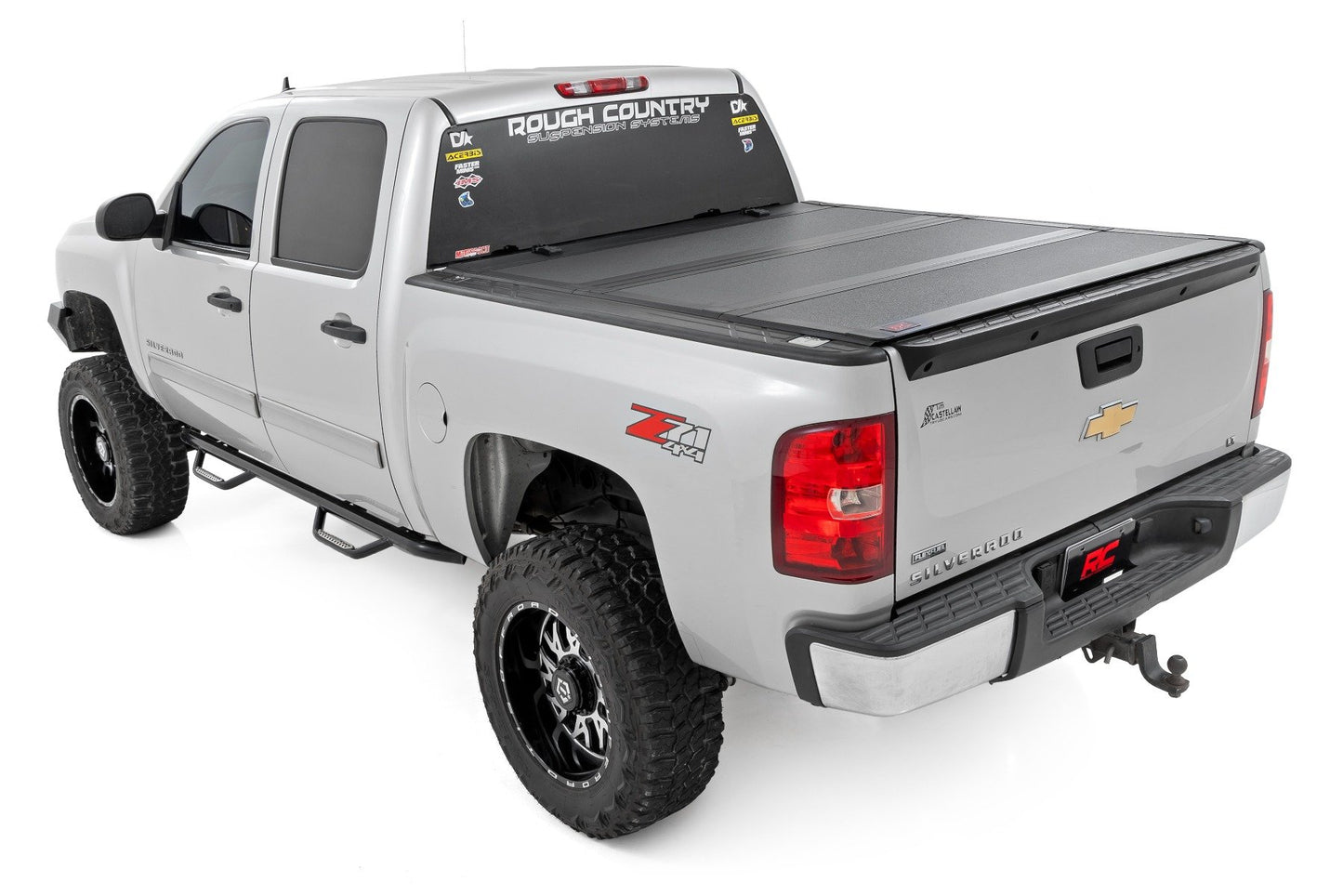 Hard Tri-Fold Flip Up Bed Cover | 5'9" Bed | Rail Caps | Chevy/GMC 1500 (07-13)