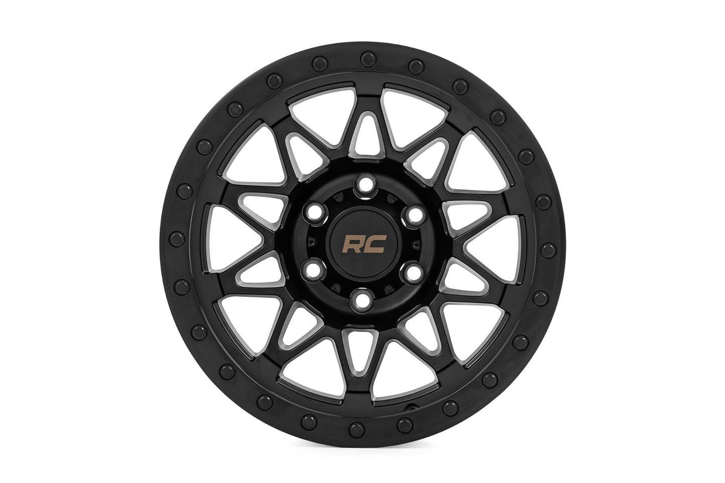Rough Country 78 Series Wheel | Simulated Beadlock | Black | 18x9 | 6x135 | -12mm